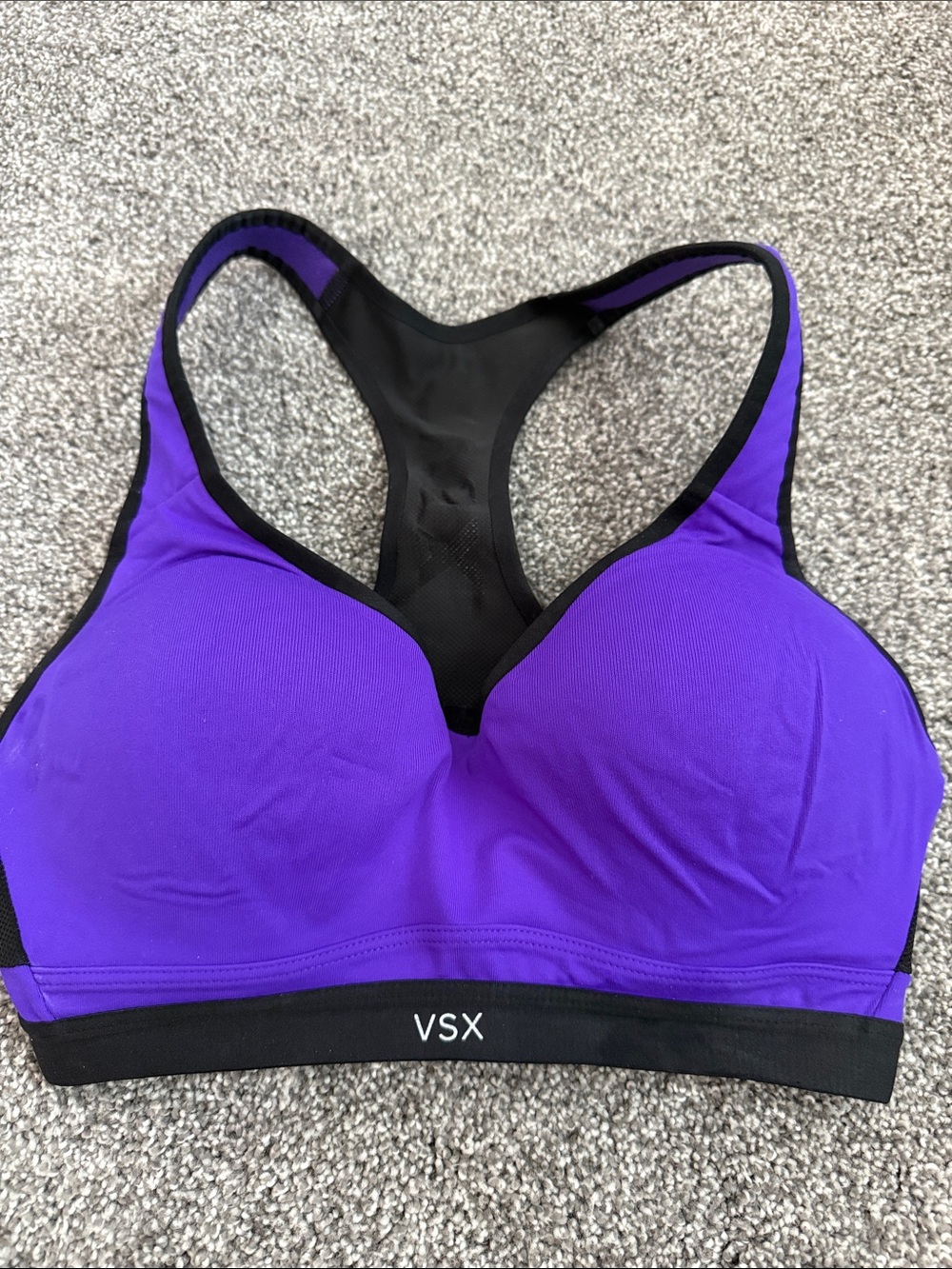 Victoria's Secret Purple and Black Racerback VSX Sports Bra